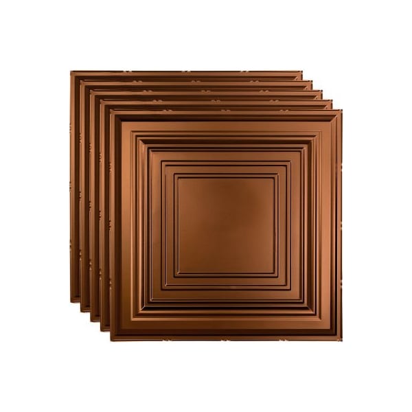 Acoustic Ceiling Products Fasade Traditional Syle # 3 - 23-3/4" x 23-3/4" PVC Lay In Tile in Oil Rubbed Bronze - PL5426 - main